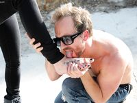 Blonde Inked Beauty Kleio Valentien Gets Adored Outdoors with Sexy Bare Feet.