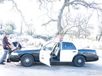 Blonde Spanish Cop Bridgette B Fucks a Sexy Criminal in the Police Car