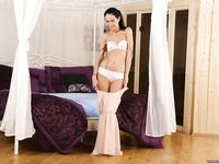 Seductive Brunette Mistica Stretches and Plays with Her Sweet Vagina