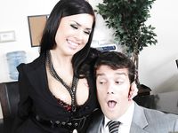 Beautiful Brunette with Big Tits, Eva Angelina Fucks in the Office