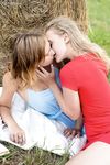 Lesbian Fun Behind the Hay Bale with Young Girls Clara Case and Oxana Chic