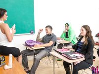 Naughty Teacher Cece Stone Squirts on Her Latin Student During Sex