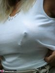 Mature Lady Adonna Enjoys Torturing Her Pierced Pussy and Sexy Nipples Outdoors
