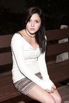 Sexy Teen Faye Tinto Teases in Lacy Panties and Flashes Skirt at Night