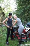 Short-Haired Cougar Fucks Young Farmer Boy with a Lot to Learn on His Ride