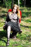 Amateur Babe in Cosplay Poses in the Forest