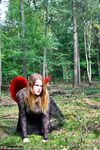 Amateur Babe in Cosplay Poses in the Forest