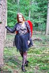 Amateur Babe in Cosplay Poses in the Forest