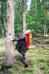 Amateur Babe in Cosplay Poses in the Forest