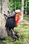 Amateur Babe in Cosplay Poses in the Forest