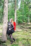 Amateur Babe in Cosplay Poses in the Forest