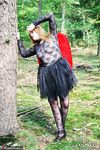 Amateur Babe in Cosplay Poses in the Forest