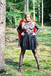 Amateur Babe in Cosplay Poses in the Forest