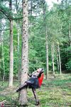 Amateur Babe in Cosplay Poses in the Forest