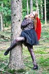 Amateur Babe in Cosplay Poses in the Forest