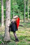 Amateur Babe in Cosplay Poses in the Forest