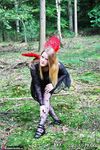 Amateur Babe in Cosplay Poses in the Forest