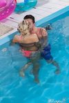Blonde Czech Bianca Ferrero's Poolside Passion with New Lover.