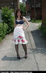 Amateur Babe, Dirty Angie, Struts Main Street in Belt and Nylon Stockings