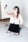 Hairy Amateur Calliope Strips Down in Bed for Sexy Selfies