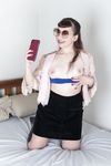 Hairy Amateur Calliope Strips Down in Bed for Sexy Selfies