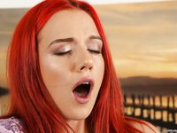 Redhead Seductress Tiffany Love Pees Through Fishnet Stockings. 
Pissing through fishnets: Redhead Tiffany Love's kinky seduction.