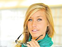 Nerdy Girl Kennedy Flashes Tits and Pussy in Public Before Fucking with a Cucumber