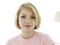 Blonde amateur Carolin naked solo play with her pussy