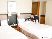 Japanese Maid Rei Kitajima Masturbates in Hotel Room