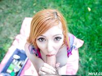 MILF with Brown Eyes Enjoys Young Stud's Outdoor Pics with Big Tits (Lauren Phillips)