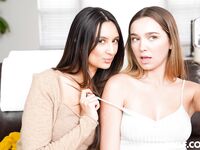 Eliza Ibarra and Blair Hudson Lick and Rub the Leather Sofa