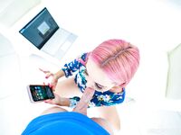 Smiling Pink-Haired MILF Aaliyah Love Gets Fucked POV