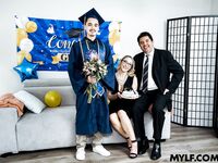 Insatiable Mature Glasses MILF Fucks Stepson After Graduation Photos (Crystal Clark)