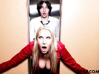 Stunning Elevator MMF Threesome with Vanessa Cage