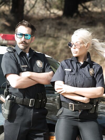 Blonde Spanish Cop Bridgette B Fucks a Sexy Criminal in the Police Car