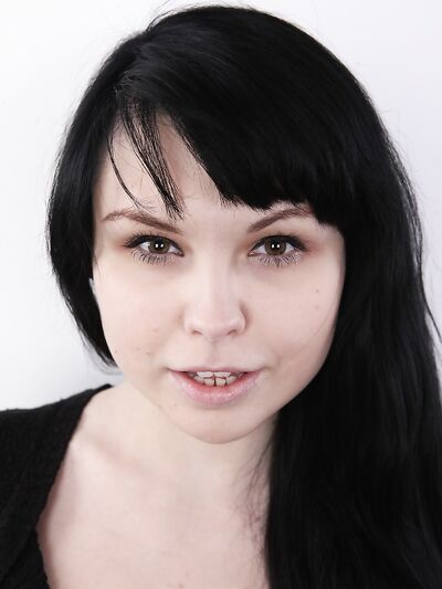 Dark-Haired Amateur Libuse Shows Close-Up of Her Big Assets