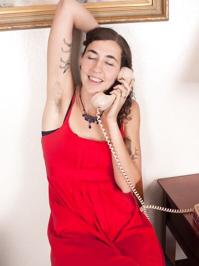 Artemis Shows Off Her Hairy Armpits in Red Dress Striptease