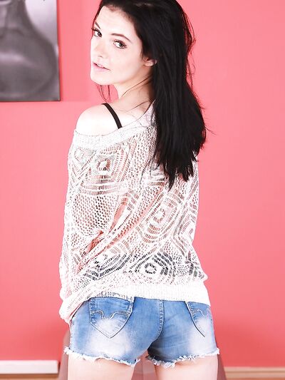 Slender amateur babe Anie Darling pleasures her horny pussy with a sex toy