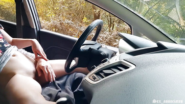 Caught in the Act: She Saw Me Jerking Off in the Car and Came Over to Ride