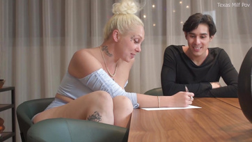 Curvy Babe Takes on Handsome Young Stud's Sausage