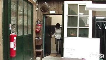 Black beauty gets fucked in both holes at the job interview