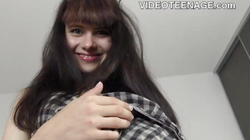 Shy Teen Babe Gets Fingered on Her First Porn Casting