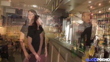 Seductive MILF Waitress Spreads Legs for Lucky Customer