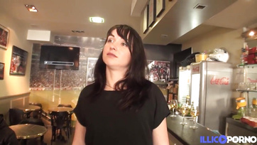Seductive MILF Waitress Spreads Legs for Lucky Customer