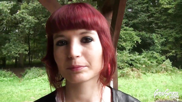 Redhead Babe Takes Both Cocks in Mouth and Ass
