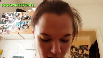 Neighbor Guy Came Over, Gave Him a Blowjob, and Took a Load on His Cock