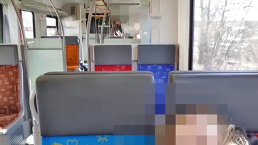 Train Blowjob by Horny Amateur Chick for Her Boyfriend's Tiny Sausage