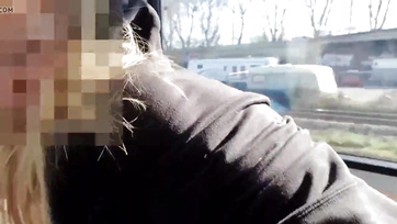 Train Blowjob by Horny Amateur Chick for Her Boyfriend's Tiny Sausage