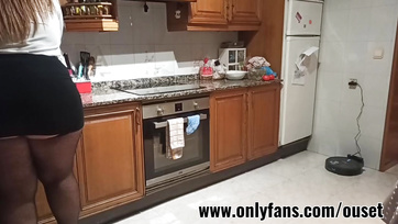 Sucking Off the Busty Secretary by the Kitchen Counter