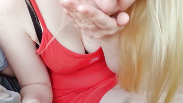 Blondie Babe Gives Public BJ to Her Buddy on Public Transit